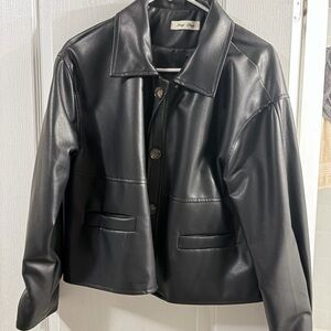 Women's Black Faux Leather Jacket